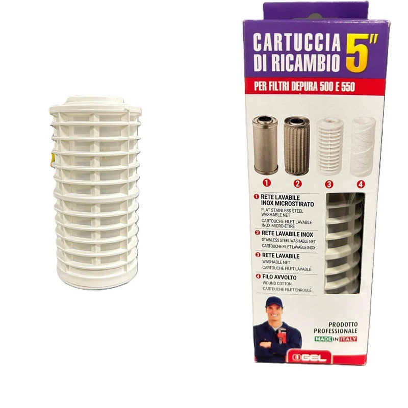CARTUCCE FILTRANTI DA 5" PER DEPURA A USO TECNICO/ POTABILE GEL RETE LAVABILE