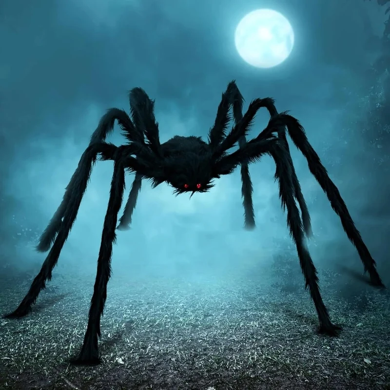 Halloween Giant Decorative Spider with Flexible Legs and Red Eyes