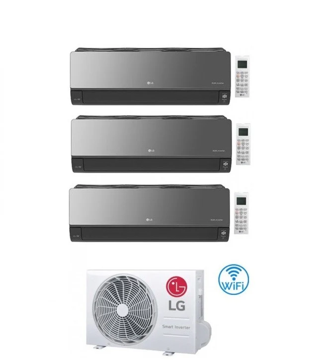 Condizionatore Climatizzatore LG Trial Split Inverter R-32 ArtCool Uv Nano Mirror 12000+12000+12000 Btu con MU3R21 Wifi integrato 12+12+12