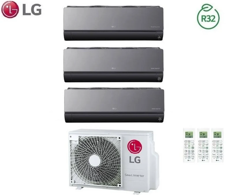 Condizionatore Climatizzatore LG Trial Split Inverter R-32 ArtCool Uv Nano Mirror 9000+9000+9000 Btu con MU3R19 Wifi integrato 9+9+9