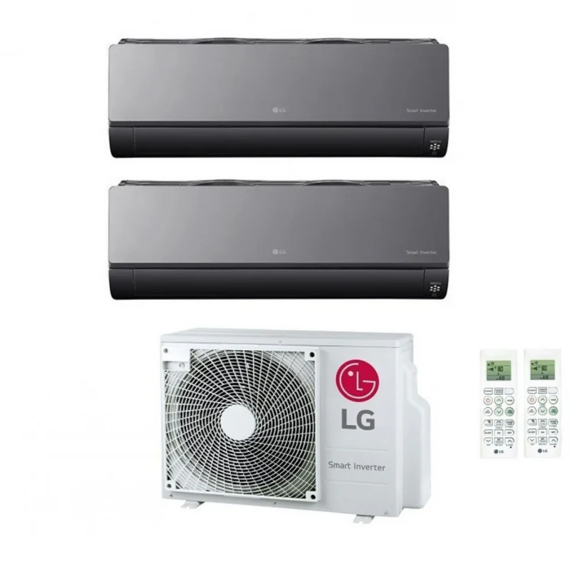 Condizionatore Climatizzatore LG Dual Split Inverter R-32 ArtCool Uv Nano Mirror 9000+12000 Btu con MU2R15 Wifi integrato 9+12