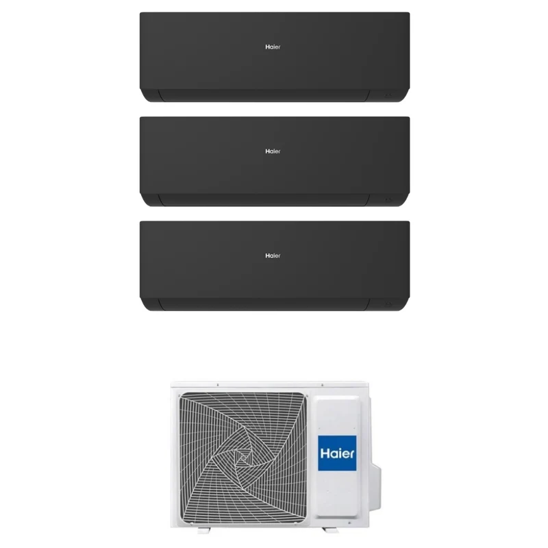 Condizionatore Climatizzatore Haier Trial Split Inverter Modello Expert Nero 7000+7000+7000 BTU R-32 Wi-Fi Integrato Con 3U55S2SR5FA