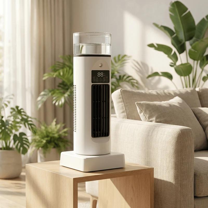 Raffreddatore d'Aria da Tavolo 3-in-1 con Umidificatore, 6 Velocità e Telecomando