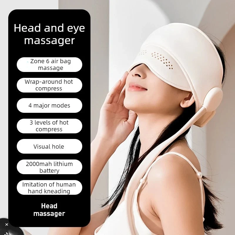 Head and Eye Massager with Heating, Air Compression, and Hair Function