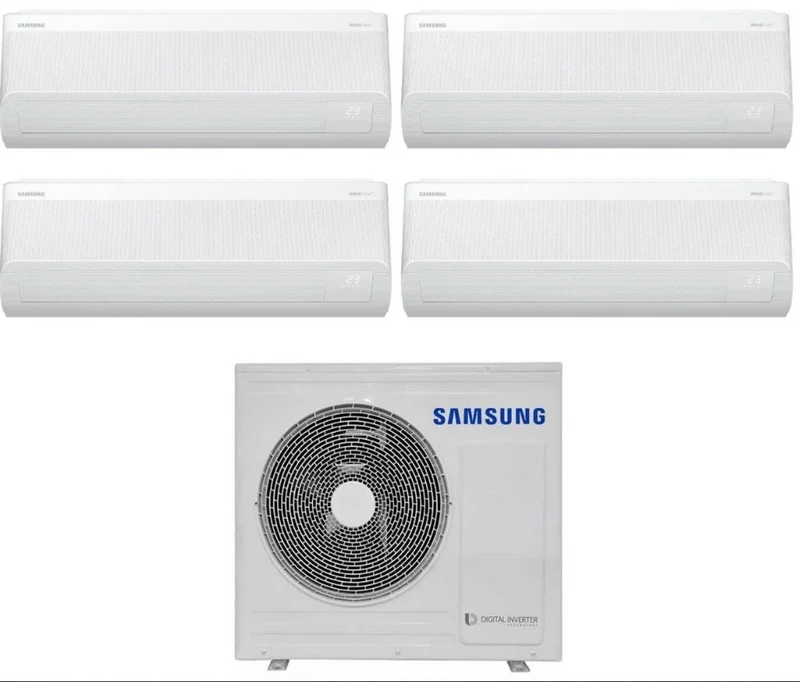 Condizionatore Climatizzatore Samsung Quadri Split Inverter Windfree Avant S2 R-32 7000+7000+7000+9000 BTU Wi-Fi Integrato Con AJ080TXJ4KG/EU 7+7+7+9