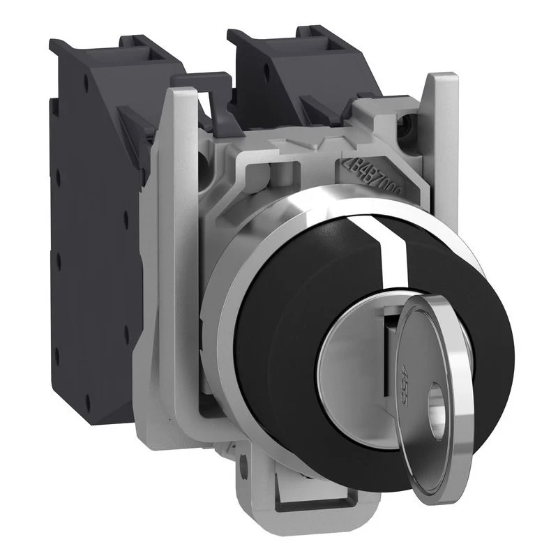 SCHNEIDER XB4BG03 - SELETTORE CON CHIAVE Ø 22 - 3 POS. - A CHIAVE - 2NO
