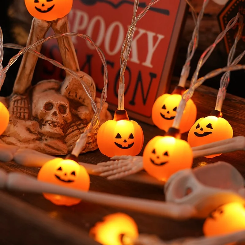Halloween Battery-Powered Outdoor LED Lights for Home, String Lights with Decorations