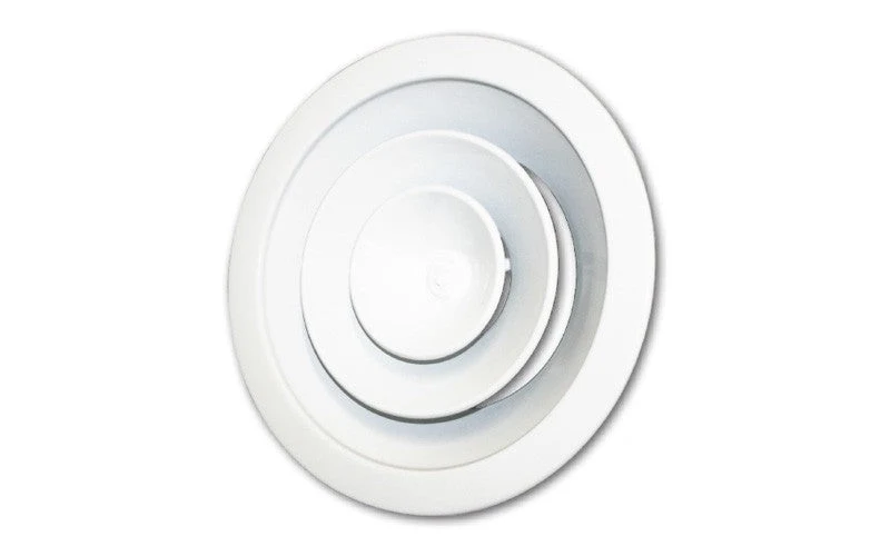 DIFFUSORE CIRCOLARE A CONI REGOLABILI VERNICIATO BIANCO DIAMETRO 200 MM