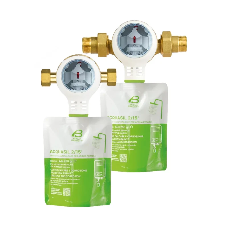 Acqua Brevetti MiniDUE OTTONE Pompa Dosatrice Volumetrica Con Sacca per ACQUASIL 2/15® - Attacchi 3/4" M- Cod. PM111