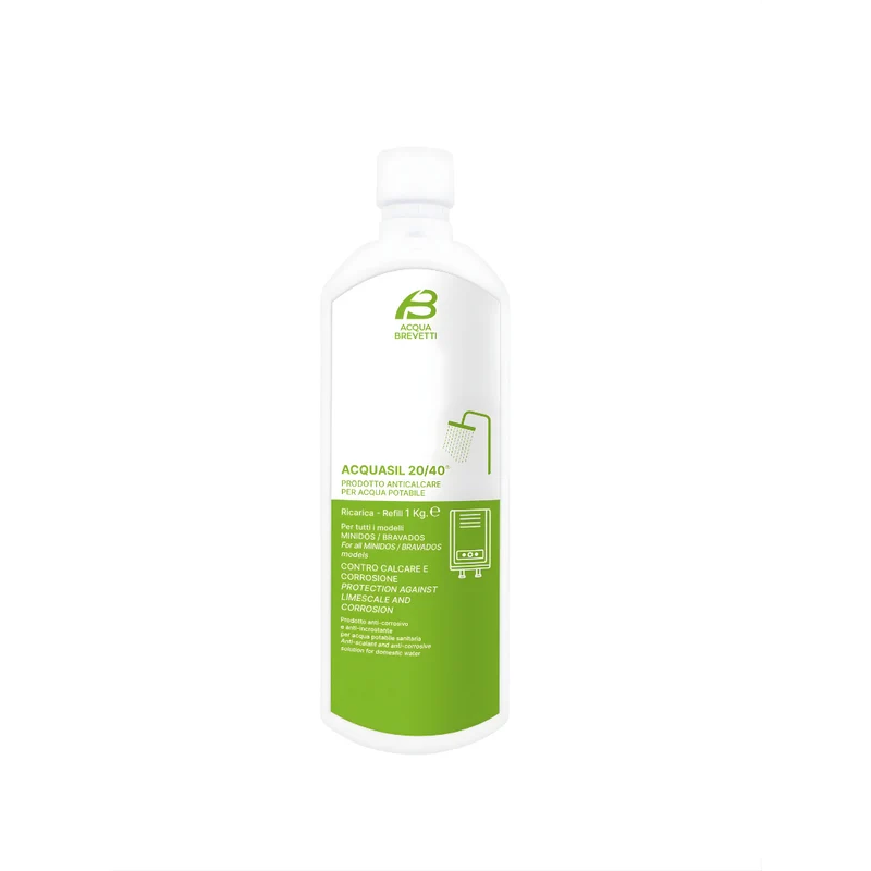 Acqua Brevetti Ricarica Liquido Anticorrosivo e Antincrostante per Pompe Minidos e Bravados ACQUASIL 20/40 1 Kg - Cod. PC002