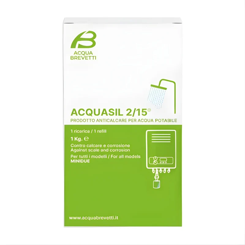 Acqua Brevetti Sacca Usa e Getta Ricarica Liquido Anticorrosivo e Antincrostante per Pompe Dosatrici MiniDue ACQUASIL 2/15 1 Kg - Cod. PC104