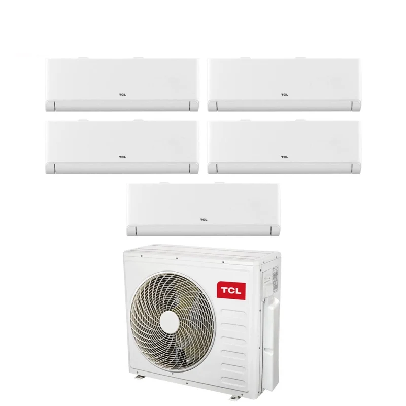 Condizionatore Climatizzatore Penta Split Inverter TCL Modello BreezeIN P5 9000+9000+9000+9000+12000 BTU Con MT4250 R-32 Wi-Fi Integrato 9+9+9+9+12
