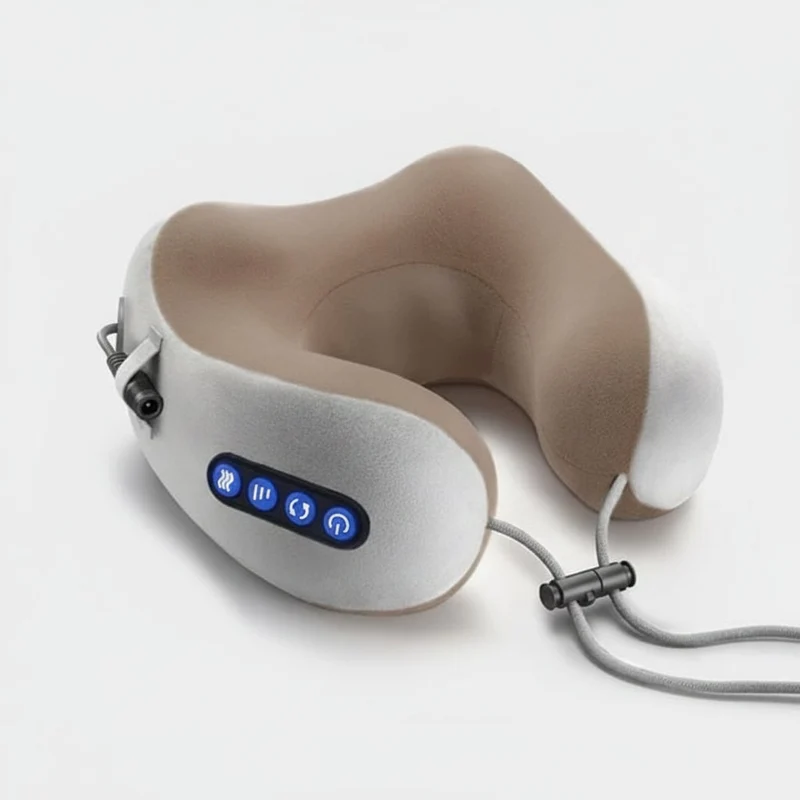 U-Shaped Neck and Shoulder Massager with Heating Function, Vibration, and Wireless Operation