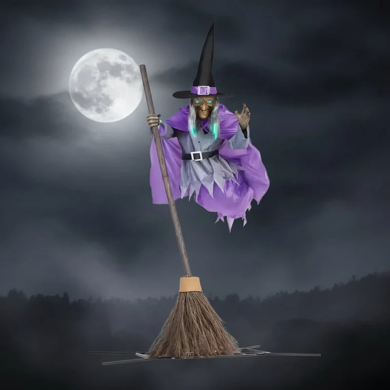 Halloween Scary Witch Standing Garden Decoration with Glowing Eyes
