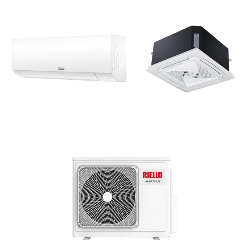 Condizionatore Climatizzatore Riello Dual Split 9000+12000 AMW 25 PI+AMK 35 P Con U. Esterna 250 PI + Comando e Griglia