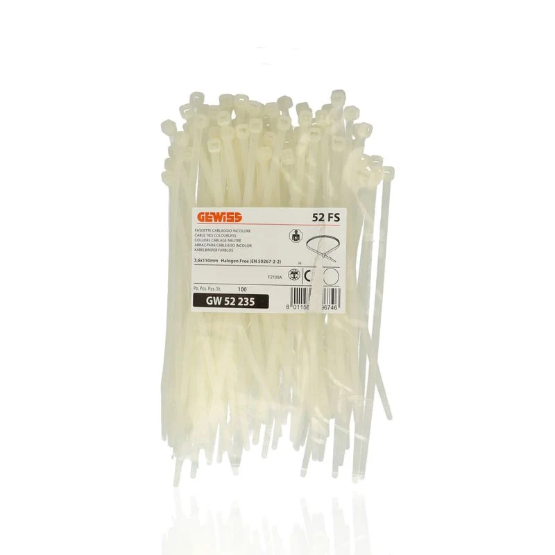 GEWISS GW52235 - Fascette Cablaggio Standard 3,6x150mm Incolore 100 Pezzi
