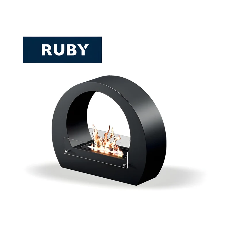 TECNOAIR SYSTEM Camino a Bioetanolo Ruby da Pavimento Modello BOLOGNA Da 2,0 kW - Colore Nero
