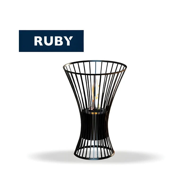 TECNOAIR SYSTEM Camino a Bioetanolo Ruby da Tavolo Modello YORK Da 0,5 kW - Colore Nero
