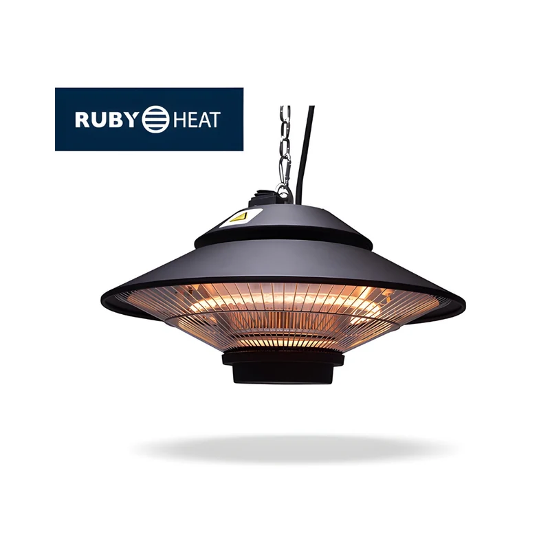 TECNO AIR SYSTEM Riscaldatore Infrarossi a Sospensione Modello Ruby Patio RGT-1500AP - Colore Nero