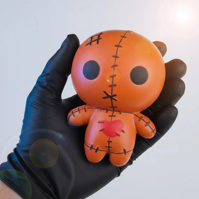 Halloween Stress-Relief Fidget Toy for Adults and Children, Voodoo Doll Squishy for Squeezing