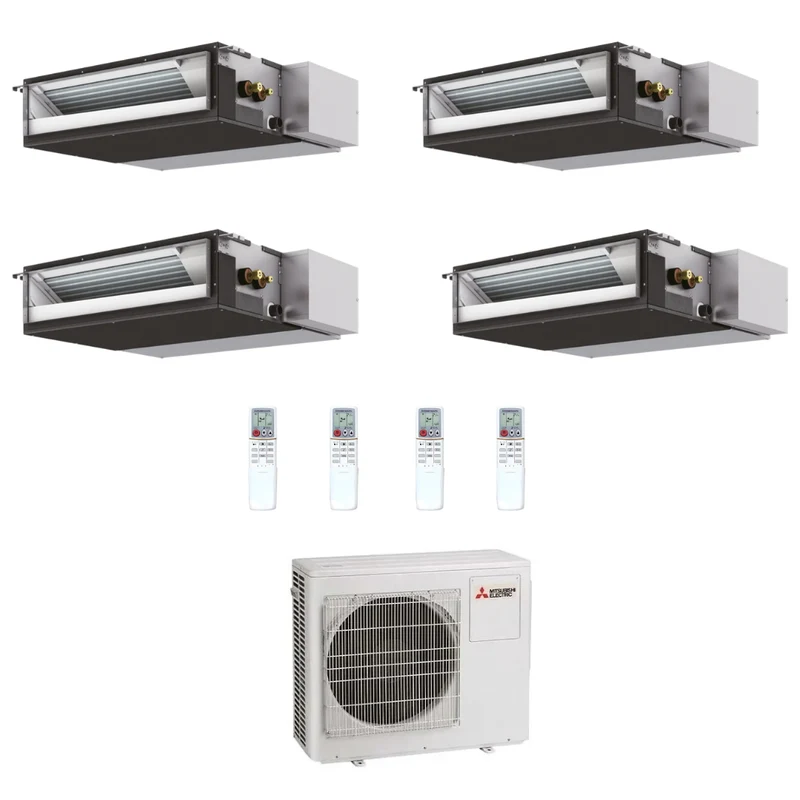 Condizionatore Climatizzatore Mitsubishi Electric Quadri Canalizzabile R-32 9000+9000+12000+12000 BTU+MXZ-4F72VF4 Wi-Fi Optional