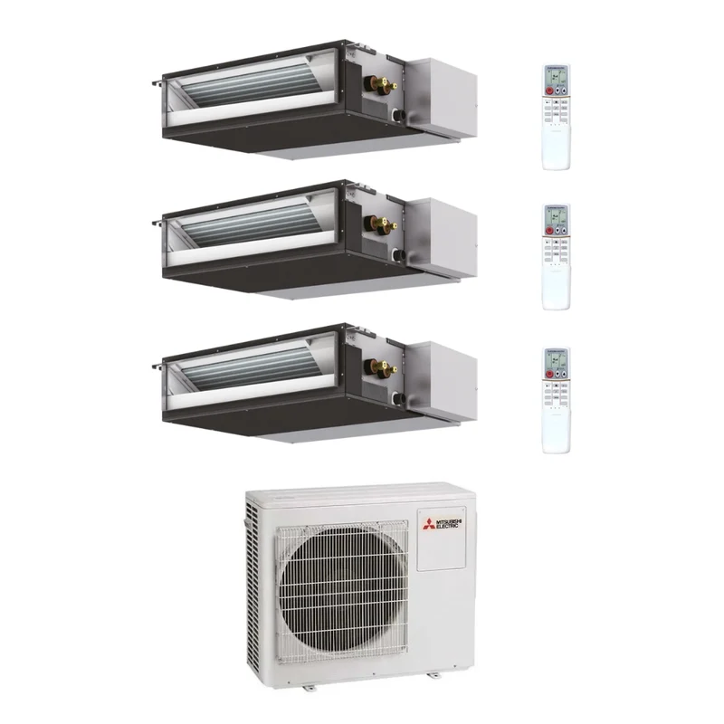 Condizionatore Climatizzatore Mitsubishi Electric Trial Split Canalizzabile R-32 9000+9000+9000 BTU+MXZ-3F54VF4 Wi-Fi Optional
