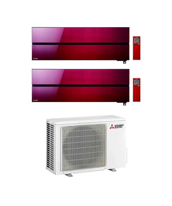 Condizionatore Climatizzatore Mitsubishi Electric Dual Split Kirigamine Style Ruby Red R-32 9000+12000 BTU Con MXZ-2F42VF4 9+12