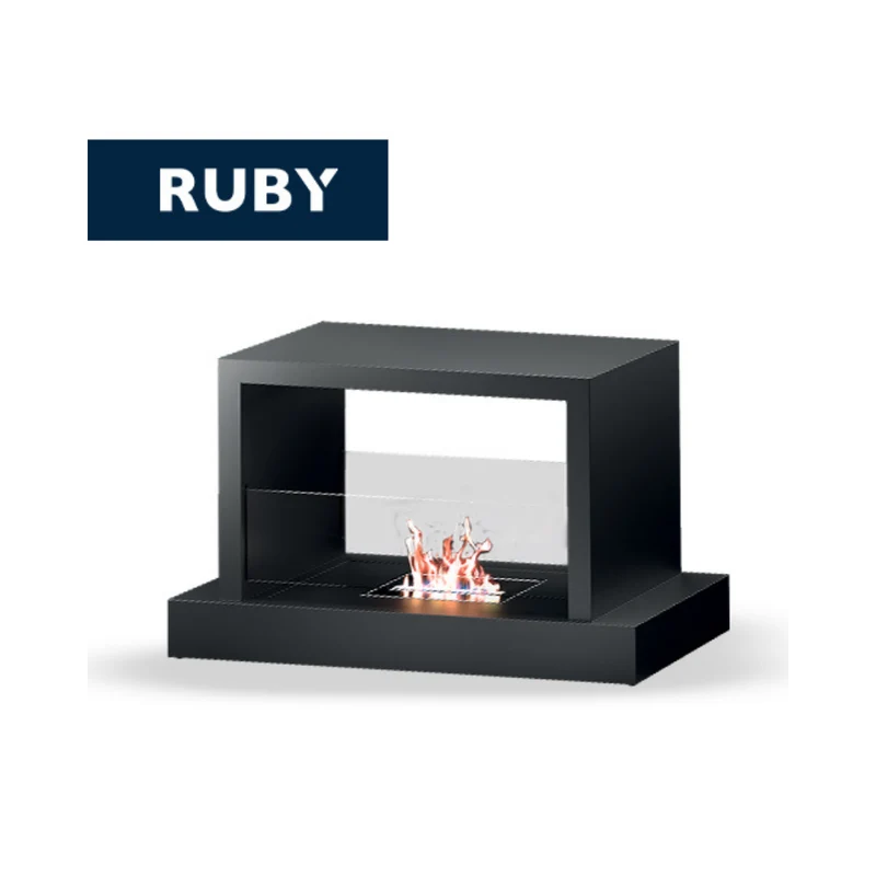 TECNOAIR SYSTEM Camino a Bioetanolo Ruby da Pavimento Modello ROMA Da 2,5 kW - Colore Nero