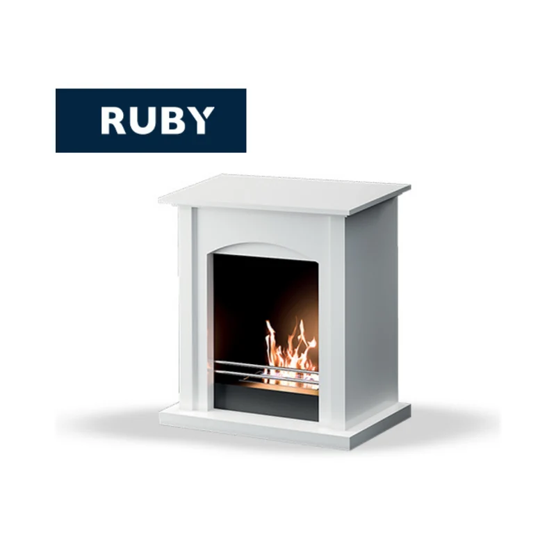TECNOAIR SYSTEM Camino a Bioetanolo Ruby da Pavimento Modello MATERA Da 2,0 kW - Colore Bianco