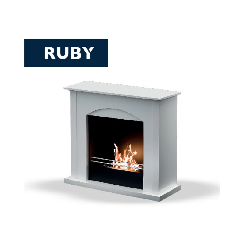 TECNOAIR SYSTEM Camino a Bioetanolo Ruby da Pavimento Modello FIRENZE Da 2,5 kW - Colore Bianco
