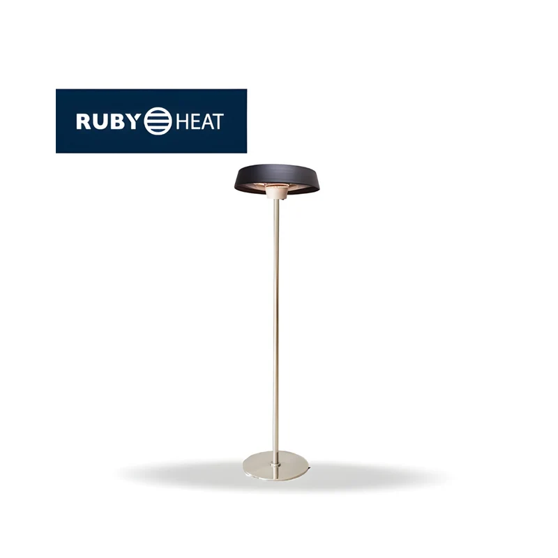TECNO AIR SYSTEM Riscaldatore Infrarossi a Piantana Modello Ruby Patio RP-2000PLUS - Colore Nero - Da Esterno
