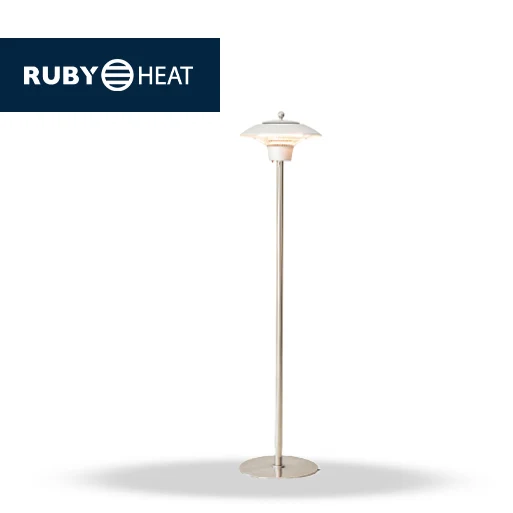 TECNO AIR SYSTEM Riscaldatore Infrarossi a Piantana Modello Ruby Patio RP-1500 - Colore Argento - Da Esterno