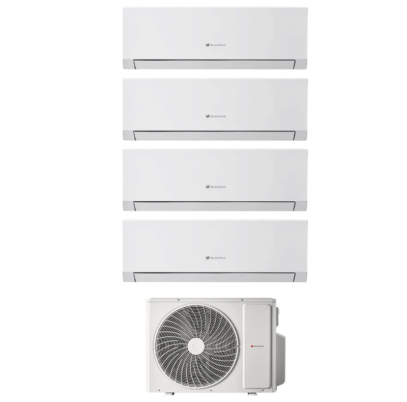 Condizionatore Climatizzatore Hermann Saunier Duval Quadri Split Inverter R-32 VivAir Max 7000+7000+9000+12000 BTU Con SDH1-080MNA4O Wi-Fi Integrato