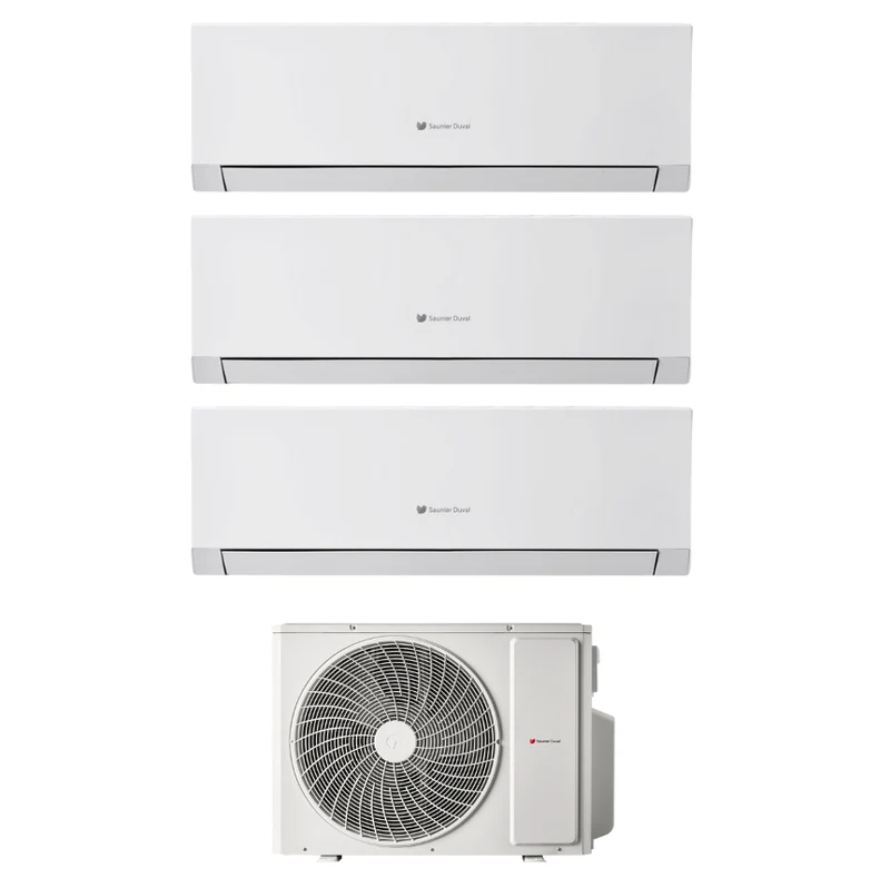 Condizionatore Climatizzatore Hermann Saunier Duval Trial Split Inverter R-32 VivAir Max 7000+7000+12000 BTU Con SDH1-070MNA3O Wi-Fi Integrato
