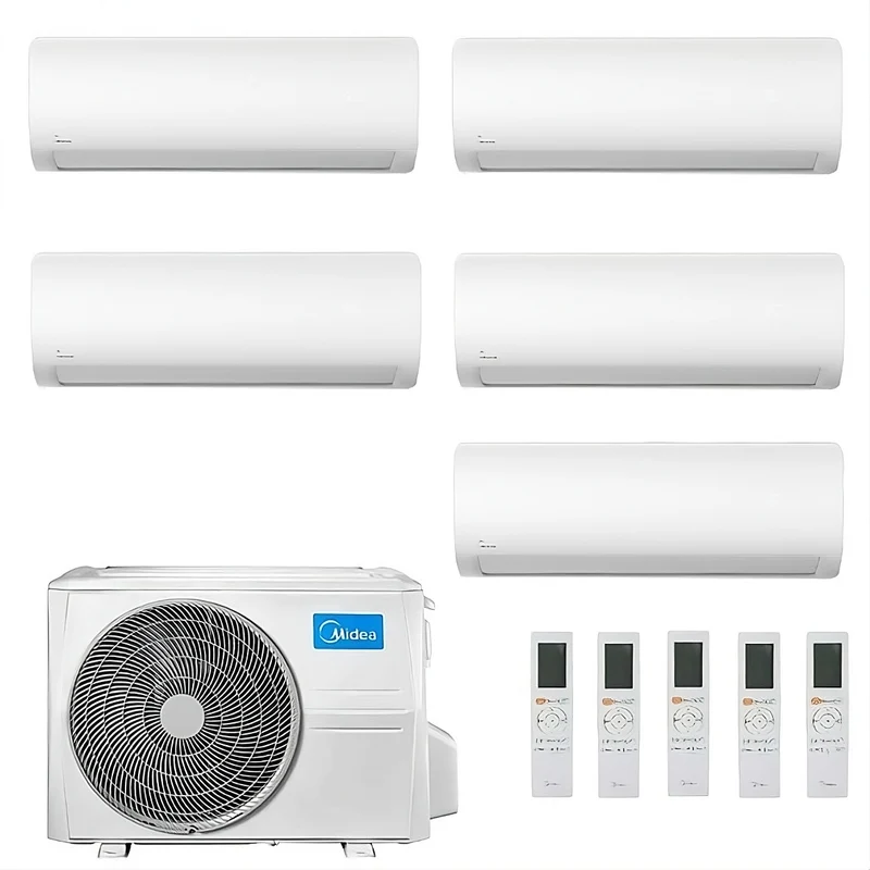 Condizionatore Climatizzatore Midea Penta Split Inverter R-32 Xtreme Pro Green 9000+12000+12000+12000+12000 BTU Con M5OE-42HFN8-Q Wi-Fi Incluso