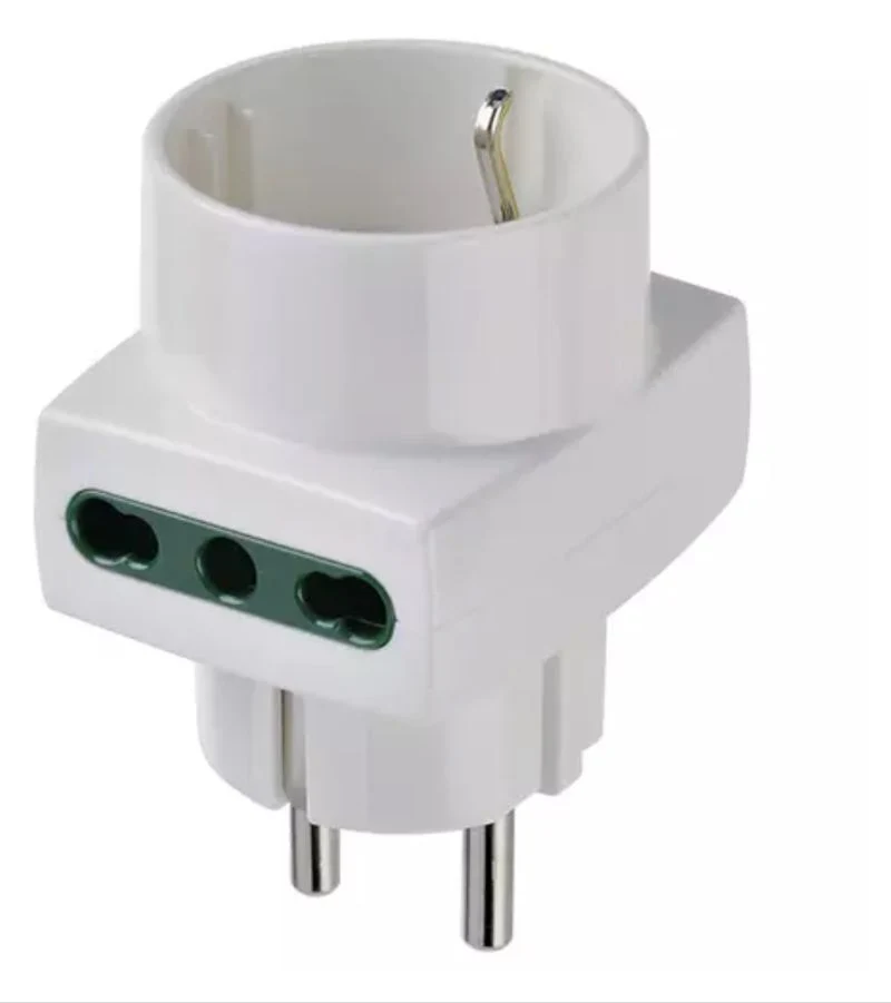 VIMAR 00325.B - Adattatore Triplo, 1 presa tedesca 2 prese bipasso 10/16A bianco