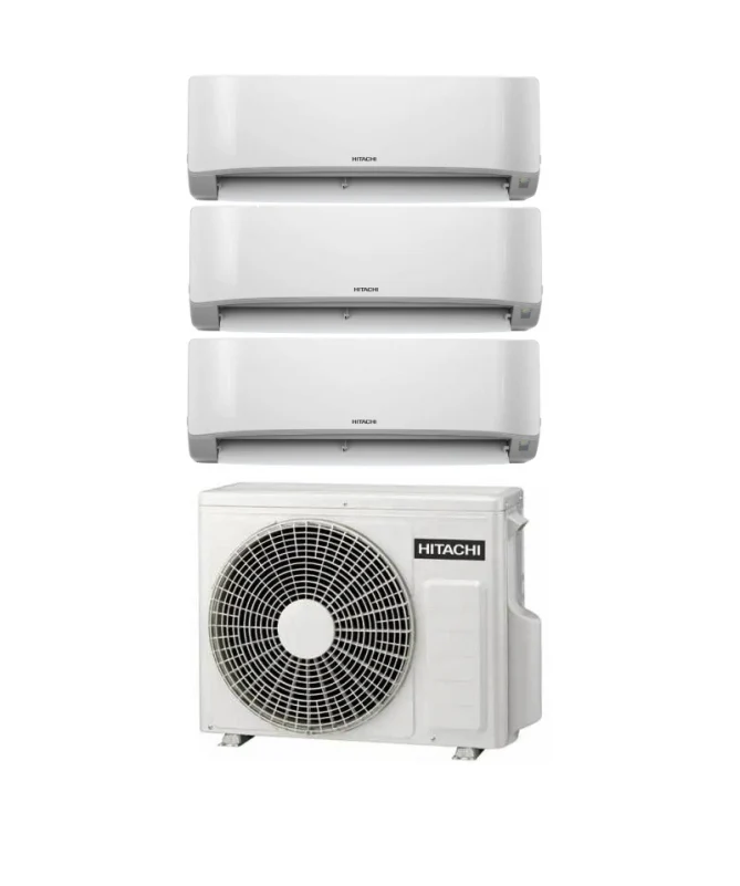 Condizionatore Climatizzatore Hitachi Trial Split Inverter R-32 airHome 400 9000+9000+12000 BTU Con RAM-G55N3HA(B)E Multi Pro G Wi-Fi Integrato 9+9+12