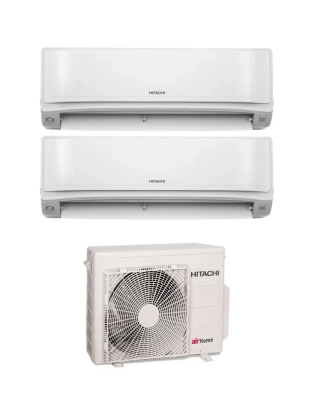 Condizionatore Climatizzatore Hitachi Dual Split Inverter R-32 airHome 400 7000+9000 BTU Con RAM-G55N2HA(B)E Multi Pro G Wi-Fi Integrato 7+9