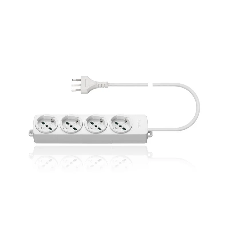 VIMAR 01292.CC.B - Presa multipla 4 universale, cavo 2mt bianco