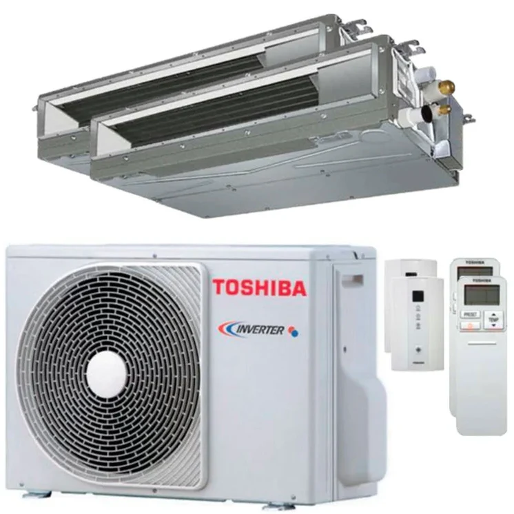Condizionatore Climatizzatore Toshiba Dual Split Inverter Canalizzato U2 13000+7000 Con RAS-2M14G3AVG-E R-32 Wi-Fi Optional Comando Infrarossi Incluso
