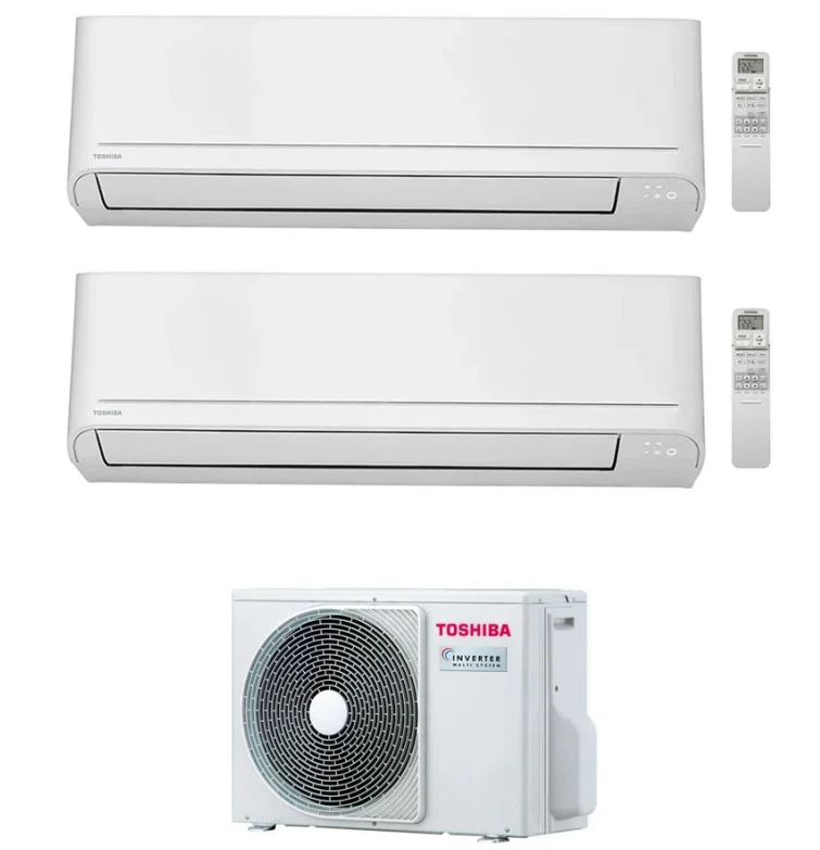 Condizionatore Climatizzatore Toshiba Dual Split Inverter R-32 Modello Seiya Classic 10000+10000 BTU Con RAS-2M14G3AVG-E Wi-Fi Optional