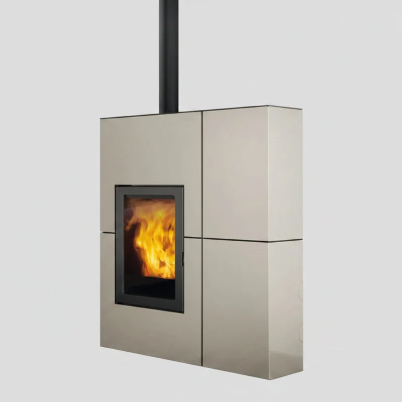 Stufa a Pellet EdilKamin Modello Blade 12++ Evo Profondità Ridotta cm 34,5 Colore Acciaio Bianco