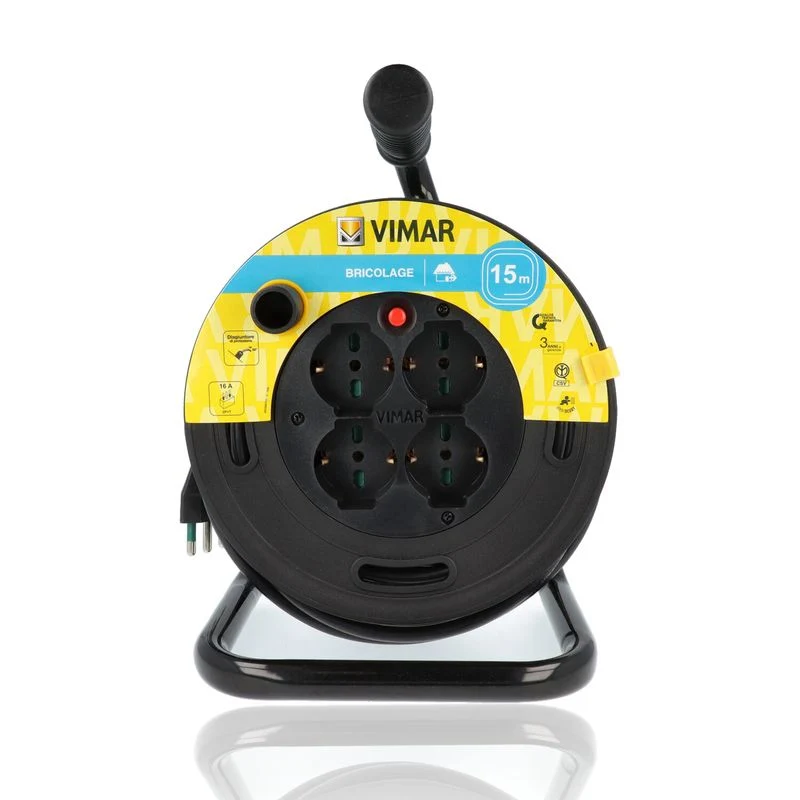 VIMAR 0P32730 - Avvolgicavo 16A 4 uscite universali 15m