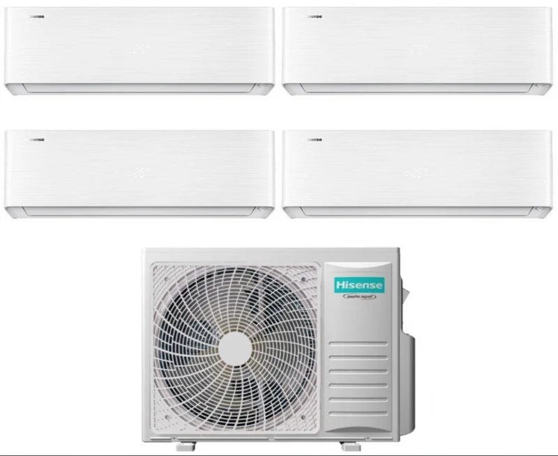 Condizionatore Climatizzatore Hisense Quadri Split Inverter R-32 Serie Energy Pro X 9000+9000+9000+9000 BTU Con 5AMW105U4RQC Wi-Fi Integrato 9+9+9+9