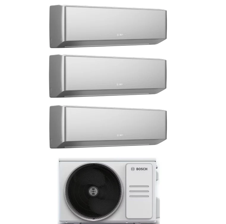 Condizionatore Climatizzatore Junkers Bosch Trial Split Inverter R-32 Serie Climate 7000i Silver 7000+7000+9000 BTU Con 5000M 62/3 E Wi-Fi Integrato 7+7+9