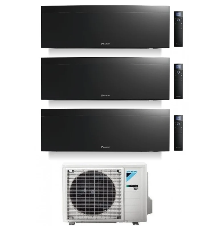Condizionatore Climatizzatore Trial Daikin inverter Emura III Black Wi-Fi R-32 Bluevolution 7000+7000+7000 BTU 3MXM40A