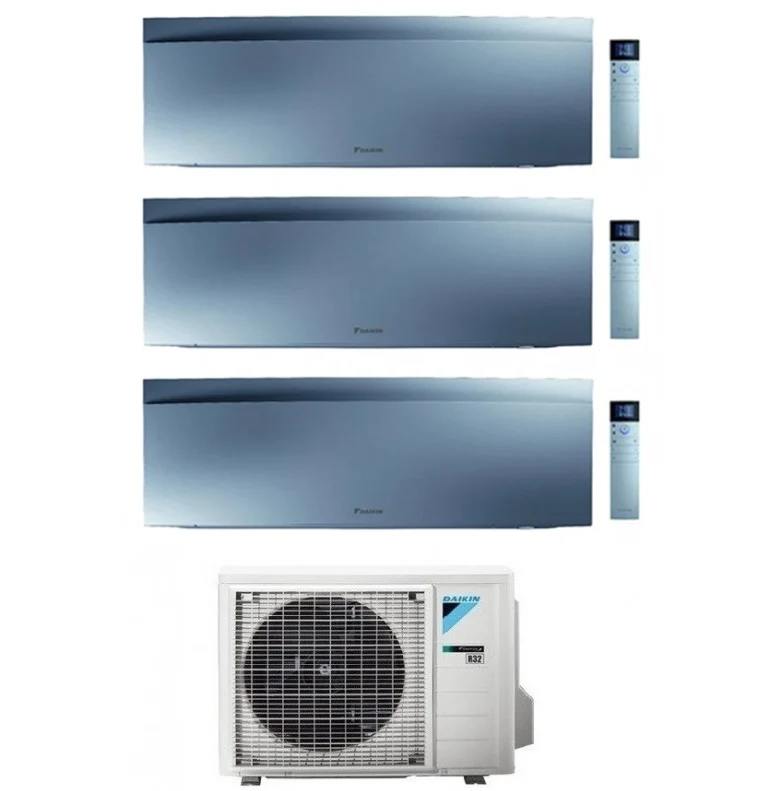 Condizionatore Climatizzatore Trial Daikin inverter Emura III Silver Wi-Fi R-32 Bluevolution 12000+12000+12000 BTU 3MXM68A