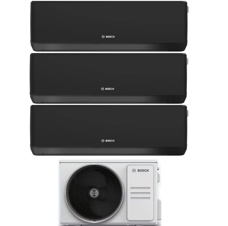 Condizionatore Climatizzatore Junkers Bosch Trial Split Inverter R-32 Serie Climate 7000i Black 9000+9000+9000 BTU Con 5000M 79/3 E Wi-Fi Integrato 9+9+9
