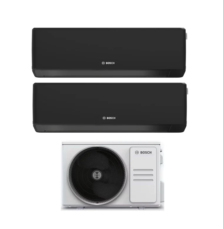 Condizionatore Climatizzatore Junkers Bosch Dual Split Inverter R-32 Serie Climate 7000i Black 9000+9000 BTU Con 5000M 53/2 E Wi-Fi Integrato 9+9