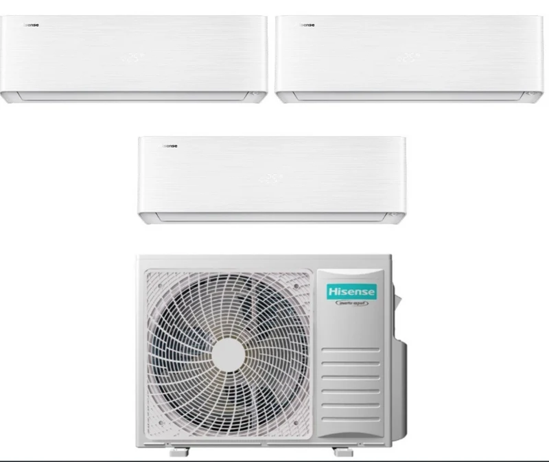 Condizionatore Climatizzatore Hisense Trial Split Inverter R-32 Serie Energy Pro X 9000+9000+12000 BTU Con 3AMW62U4RJC Wi-Fi Integrato 9+9+12